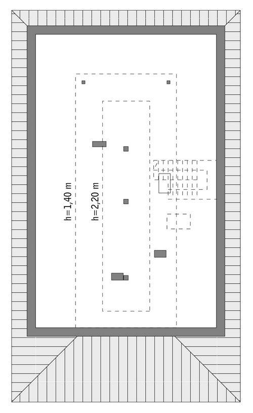 Rzut poddasza: do indywidualnej adaptacji (46,7 m2 powierzchni użytkowej)