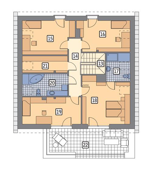 Rzut poddasza POW. 126,0 m²