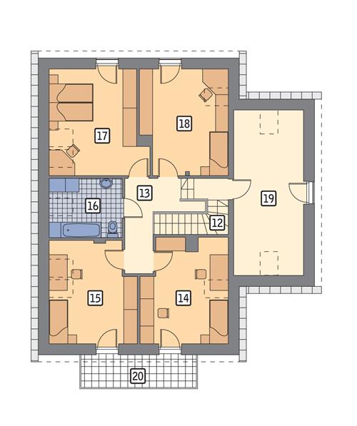 Rzut poddasza POW. 117,0 m²