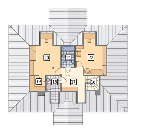 Rzut poddasza POW. 63,4 m²