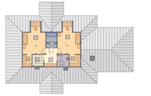 Rzut poddasza POW. 59,7 m²