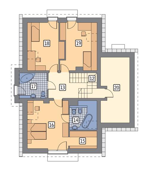 Rzut poddasza POW. 103,8 m²