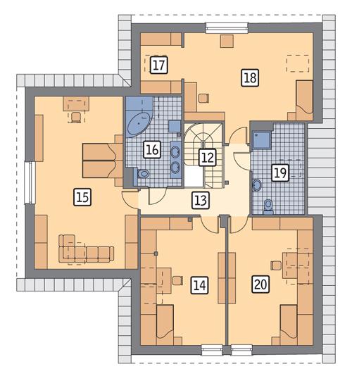 Rzut poddasza POW. 151,4 m²