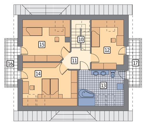 Rzut poddasza POW. 89,1 m²