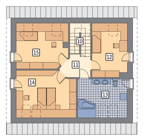 Rzut poddasza POW. 79,9 m²