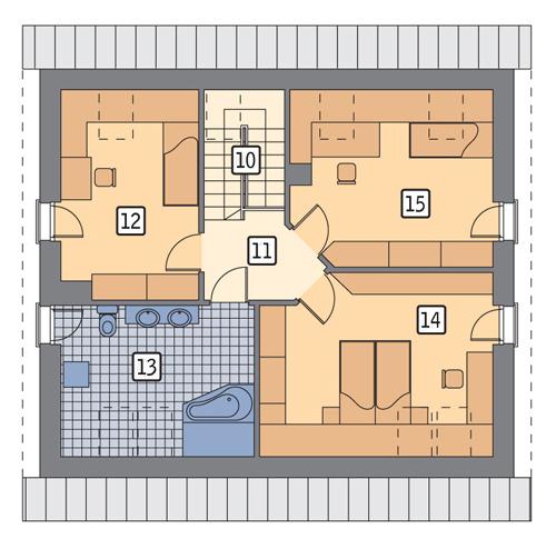 Rzut poddasza lustro POW. 79,9 m²
