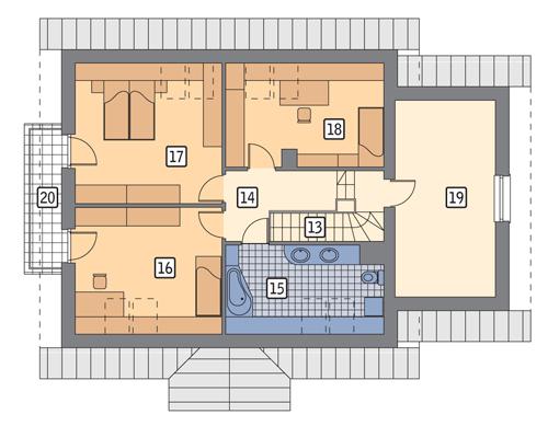 Rzut poddasza POW. 107,3 m²