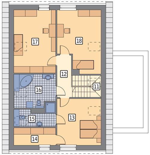 Rzut poddasza POW. 91,9 m²