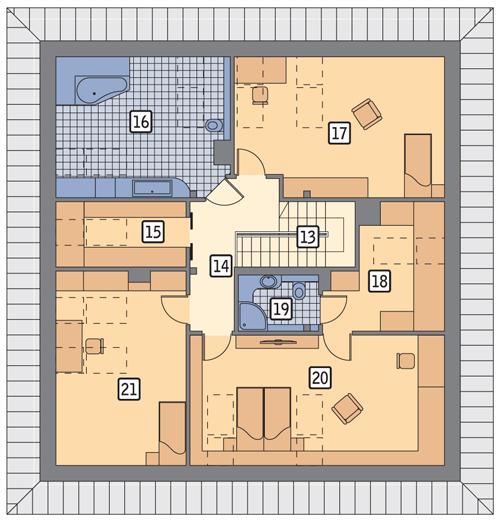 Rzut poddasza POW. 136,0 m²