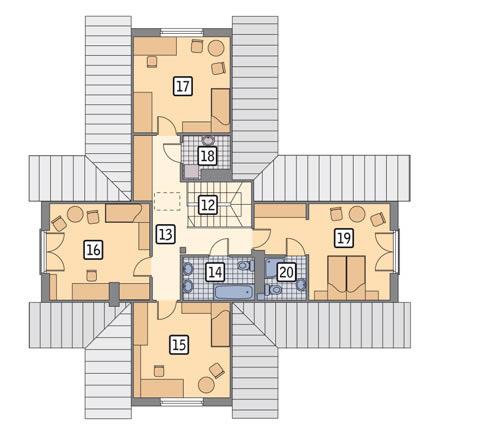 Rzut poddasza POW. 103,7 m²