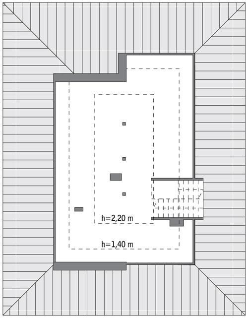 Rzut poddasza: do indywidualnej adaptacji (37,5 m2 powierzchni użytkowej)