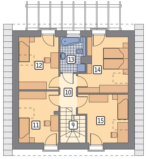 Rzut poddasza POW. 64,4 m²