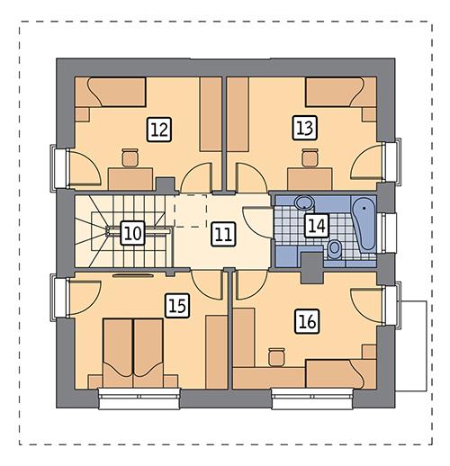 Rzut piętra POW. 64,2 m²