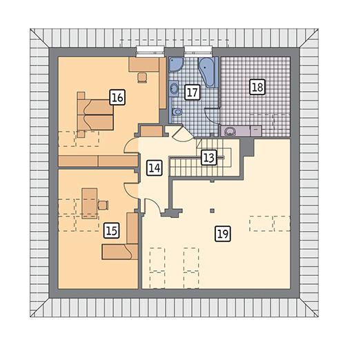 Rzut poddasza POW. 144,1 m²