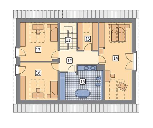 Rzut poddasza POW. 103,9 m²