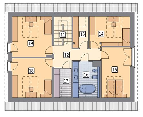 Rzut poddasza POW. 103,4 m²