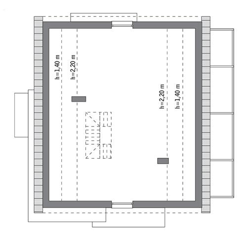 Rzut poddasza: do indywidualnej adaptacji (84,2 m2 powierzchni użytkowej)