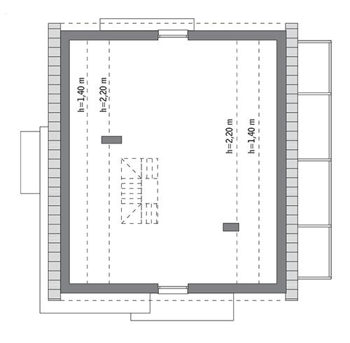 Rzut poddasza: do indywidualnej adaptacji (84,2 m2 powierzchni użytkowej)