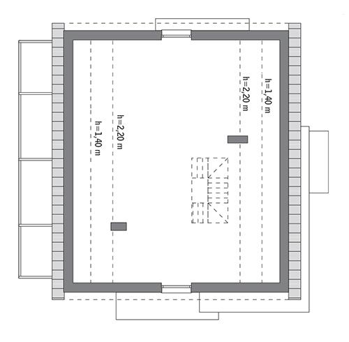 Rzut poddasza lustro: do indywidualnej adaptacji (84,2 m2 powierzchni użytkowej)