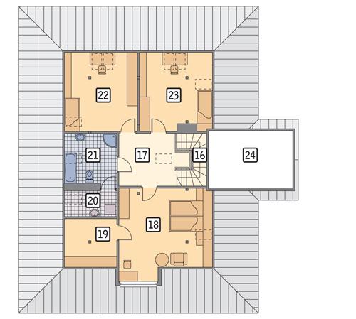 Rzut poddasza POW. 101,5 m²