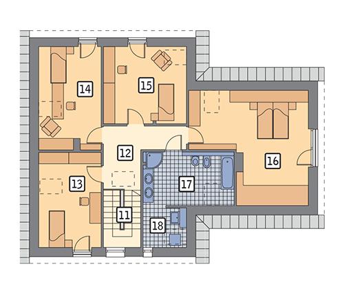 Rzut poddasza POW. 114,4 m²