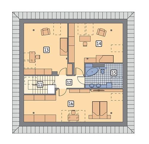 Rzut poddasza POW. 113,2 m²