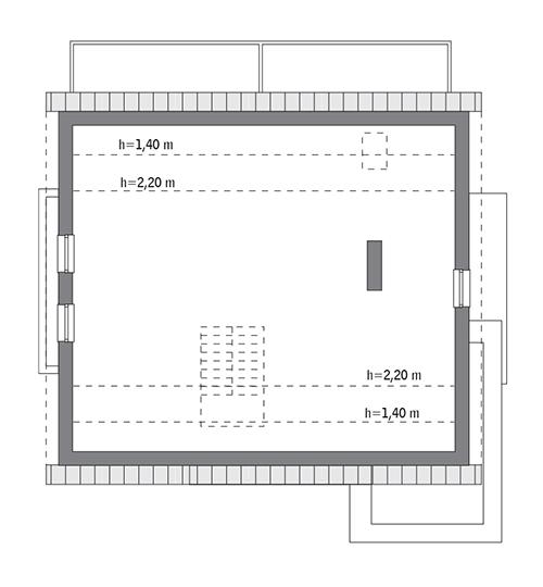 Rzut poddasza: do indywidualnej adaptacji (84,0 m2 powierzchni użytkowej)