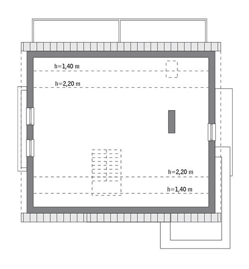 Rzut poddasza: do indywidualnej adaptacji (84,0 m2 powierzchni użytkowej)