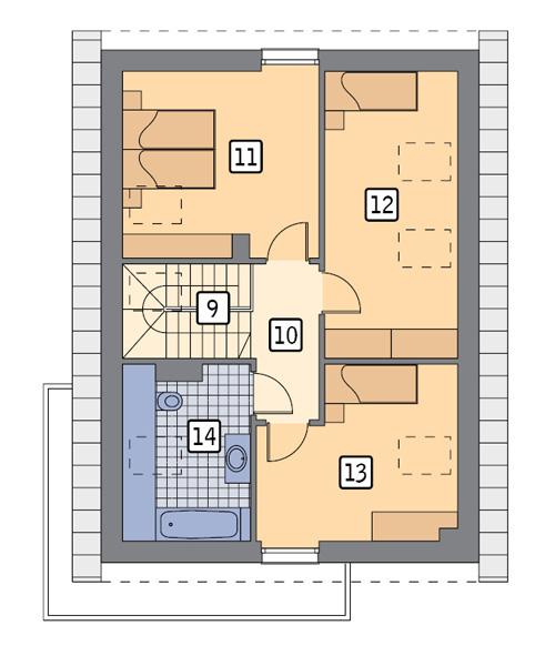 Rzut poddasza POW. 63,3 m²