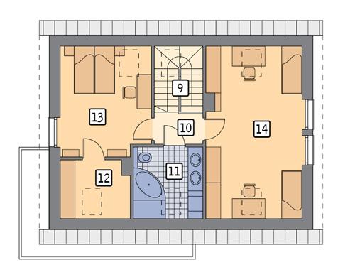 Rzut poddasza POW. 63,7 m²