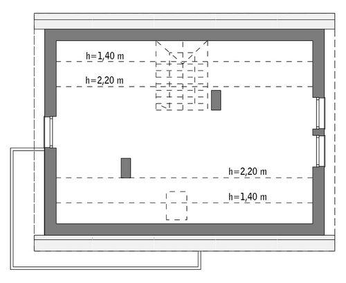 Rzut poddasza: do indywidualnej adaptacji (39,6 m2 powierzchni użytkowej)
