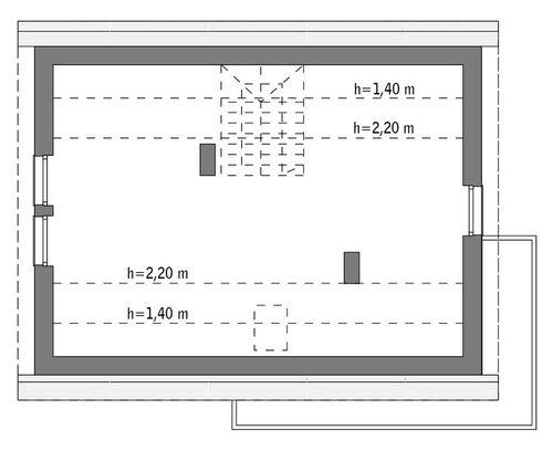Rzut poddasza lustro: do indywidualnej adaptacji (39,6 m2 powierzchni użytkowej)
