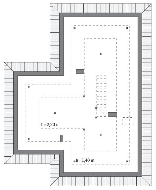 Rzut poddasza: Do indywidualnej adaptacji (84,2 m2 powierzchni użytkowej)
