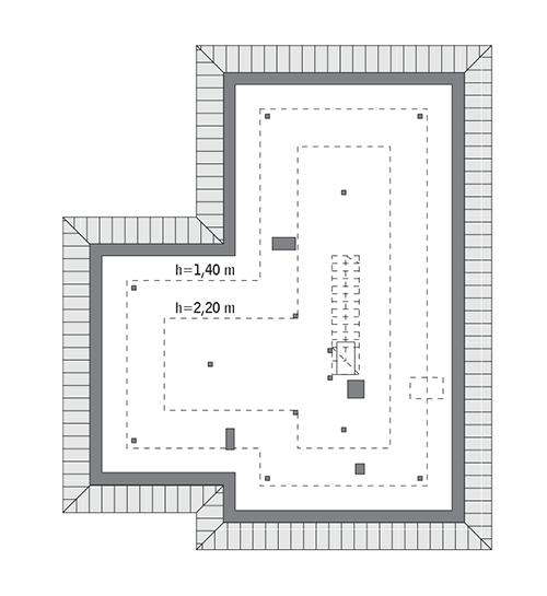 Rzut poddasza: Do indywidualnej adaptacji (79,4 m2 powierzchni użytkowej)
