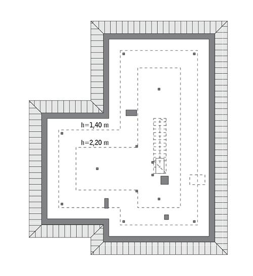Rzut poddasza: Do indywidualnej adaptacji (79,4 m2 powierzchni użytkowej)