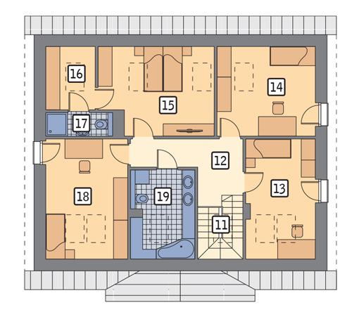 Rzut poddasza lustro POW. 96,6 m²