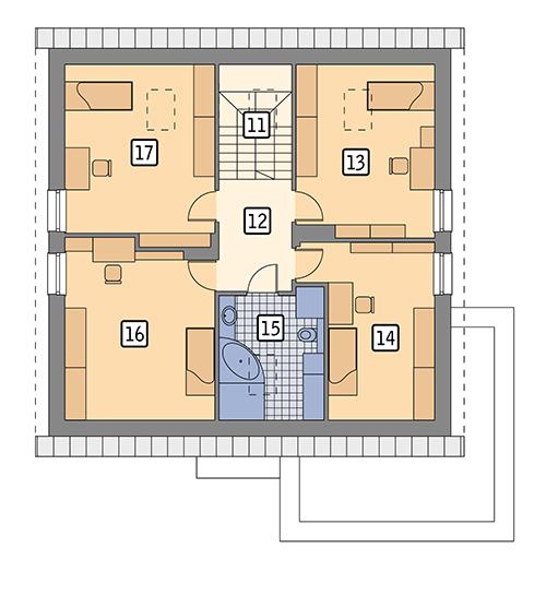 Rzut poddasza POW. 99,5 m²