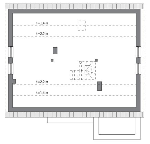 Rzut poddasza: do indywidualnej adaptacji (83,9 m2 powierzchni użytkowej)
