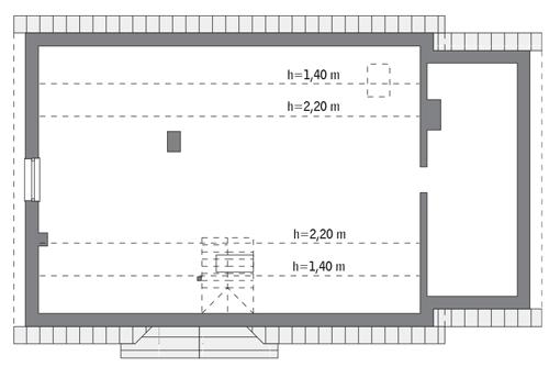 Rzut poddasza: do indywidualnej adaptacji (81,7 m2 powierzchni użytkowej)