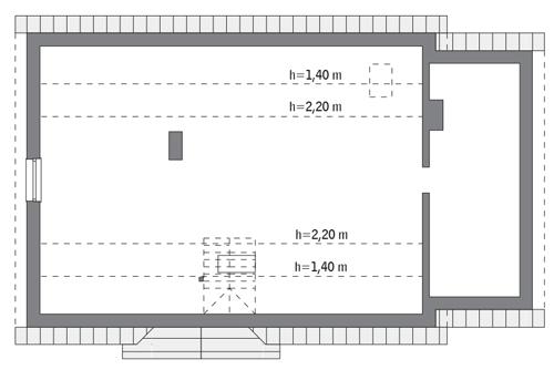 Rzut poddasza: do indywidualnej adaptacji (81,7 m2 powierzchni użytkowej)