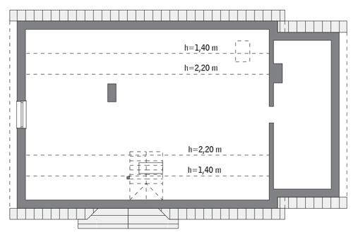 Rzut poddasza: do indywidualnej adaptacji (81,7 m2 powierzchni użytkowej)