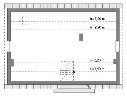 Rzut poddasza lustro: do indywidualnej adaptacji (77,9 m2 powierzchni użytkowej)