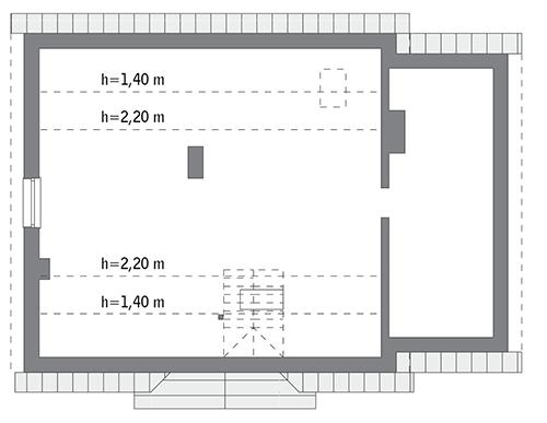 Rzut poddasza: do indywidualnej adaptacji (66,1 m2 powierzchni użytkowej)