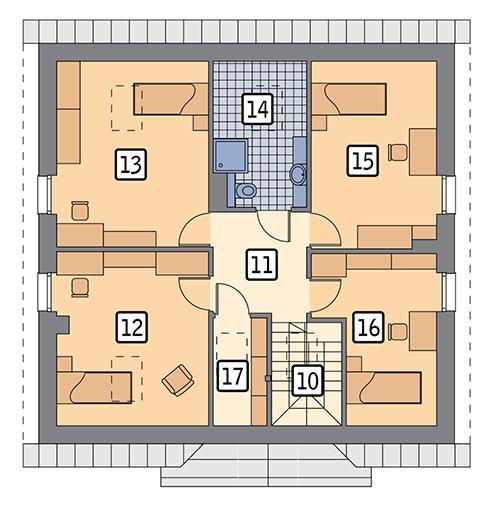 Rzut poddasza POW. 84,9 m²