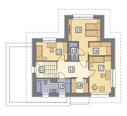 Rzut piętra POW. 70,2 m²