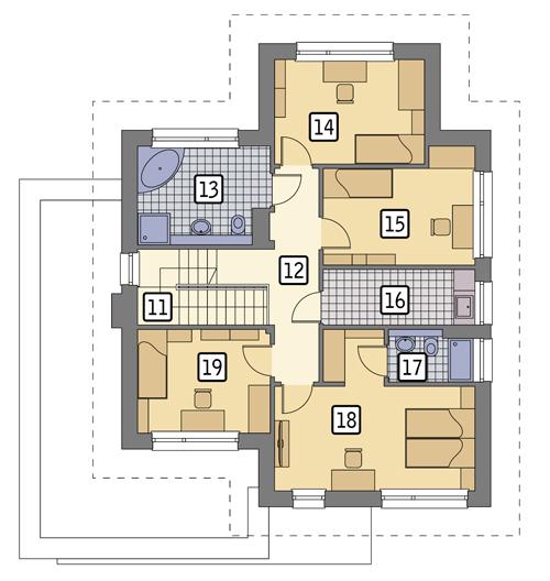 Rzut piętra POW. 86,8 m²
