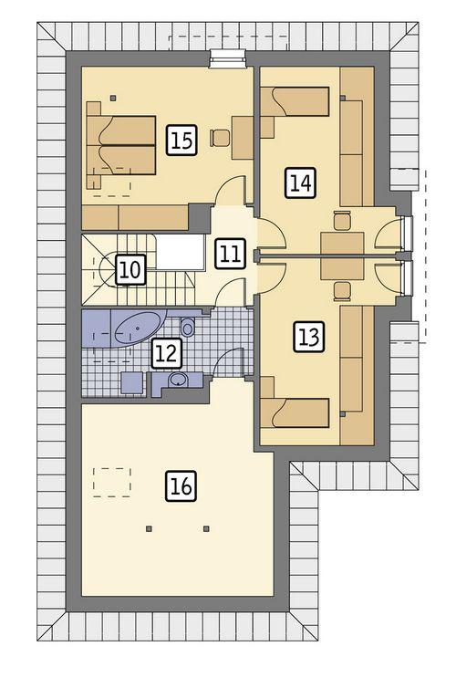 Rzut poddasza lustro POW. 103,1 m²