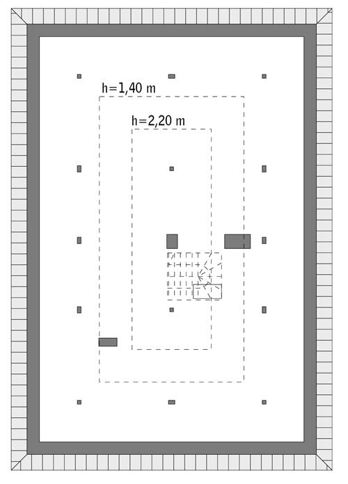 Rzut poddasza: do indywidualnej adaptacji (49,1 m2 powierzchni użytkowej)