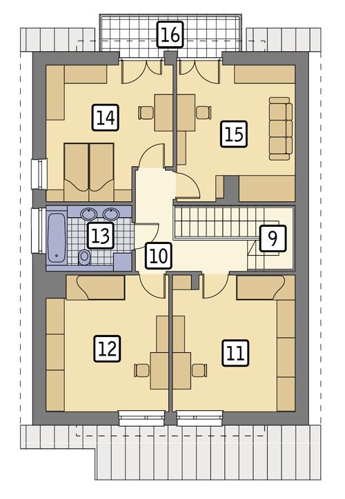 Rzut poddasza POW. 92,0 m²
