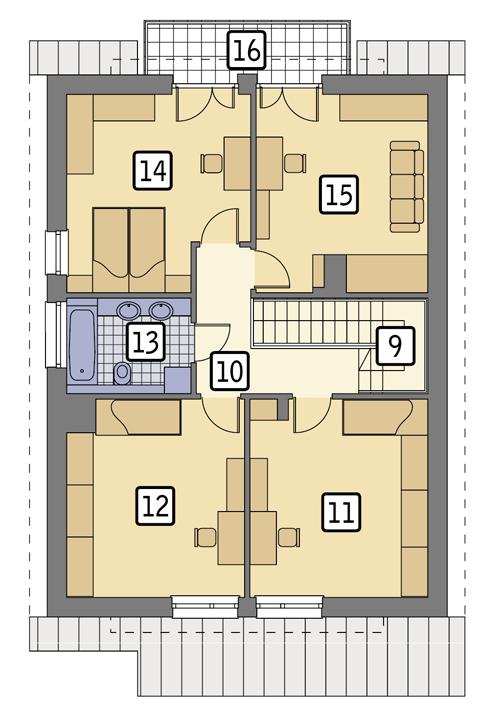 Rzut poddasza POW. 92,0 m²